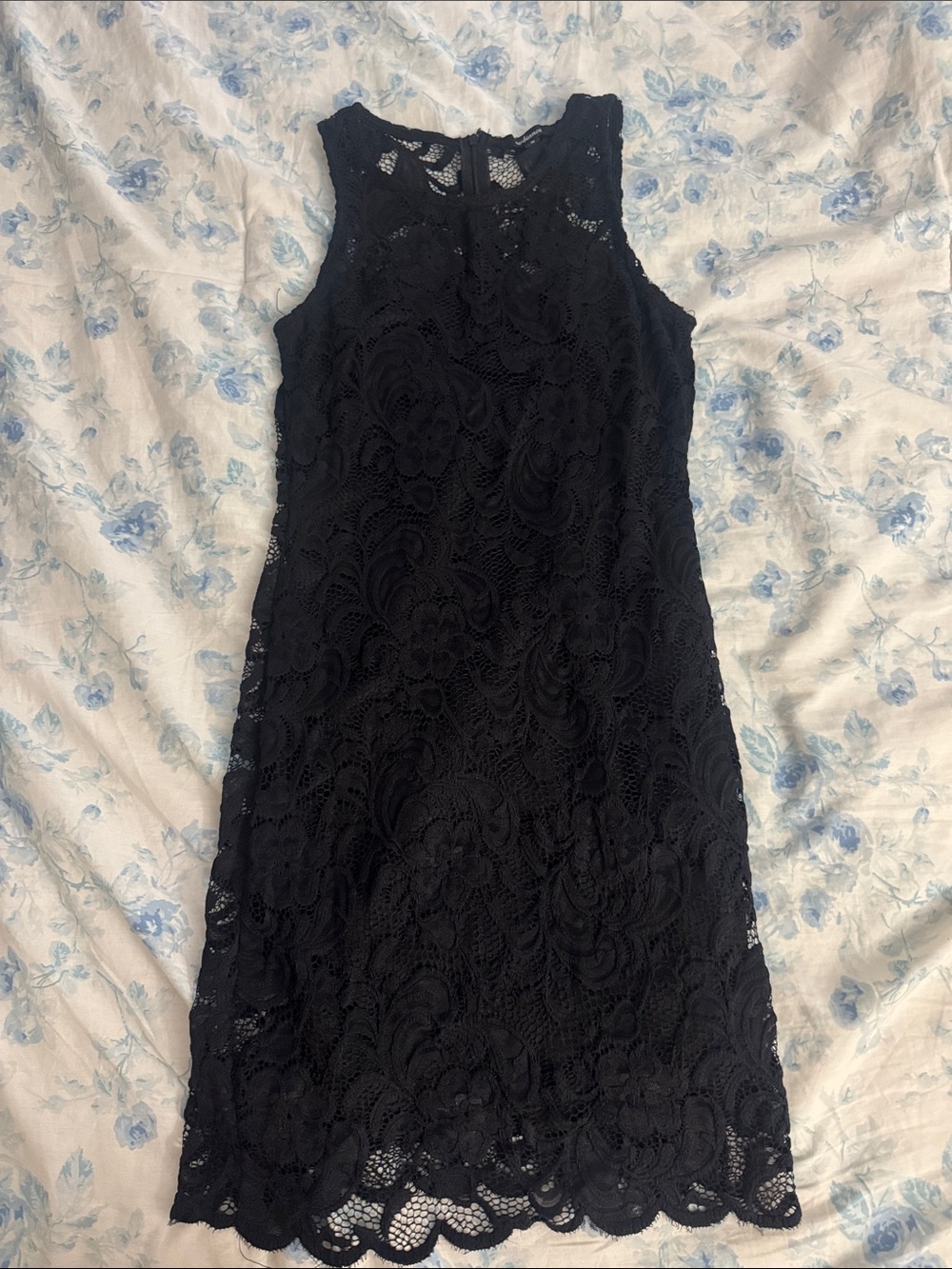 Sleeveless Black Lace Dress - Classic Women's Dress